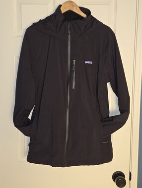 Mens Patagonia Quandry Waterproof Black Hooded Full-Zip Jacket